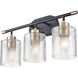 Renitta 3 Light 20.1 inch Matte Black/Modern Gold Vanity Light Wall Light